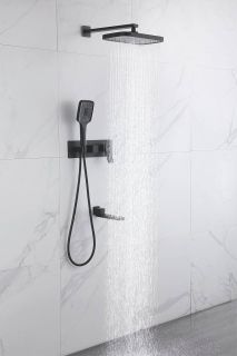 Душевая система Rose R1035H чёрный матовый